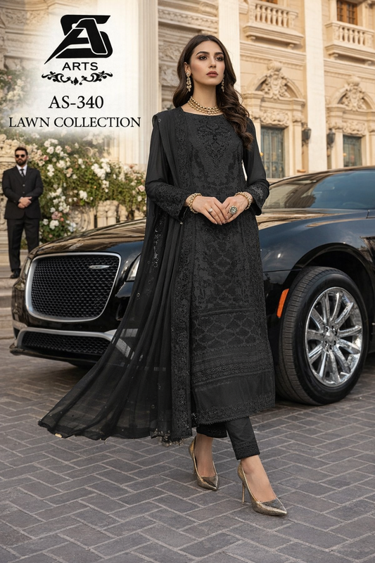 Chiffon Suit – Premium Hand Mend Work