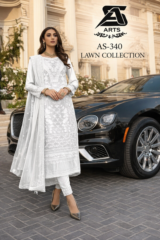 Chiffon Suit – Premium Hand Mend Work