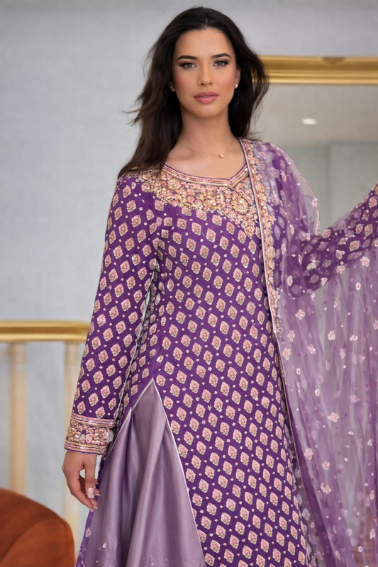 Premium Chiffon Outfit with Hand Mend Work